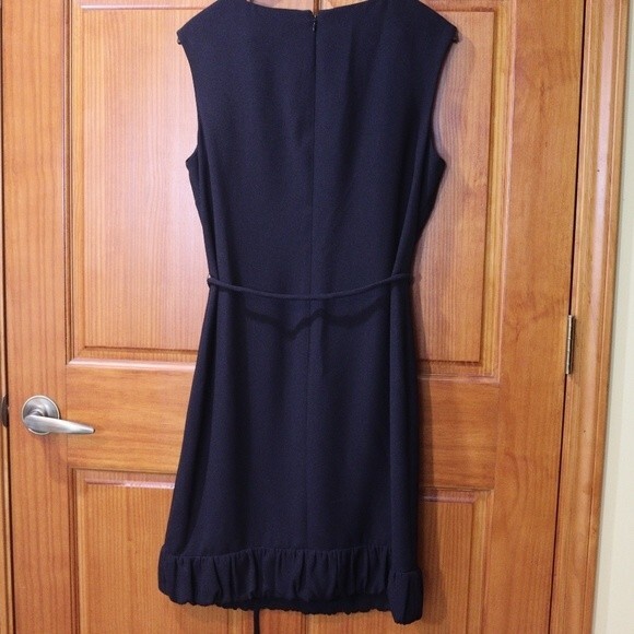 Talbots Black Bubble Hem Belted Dress NWT Sleeveless Career Cocktail 14 - Picture 7 of 13